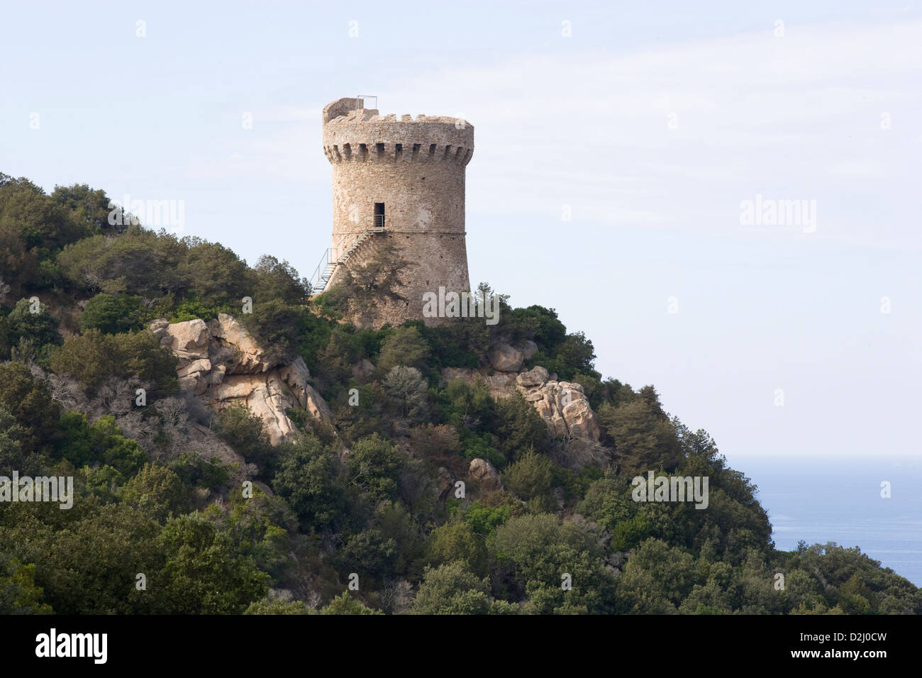 Corsica: Capo di Muro - Genoese watchtower Stock Photo
