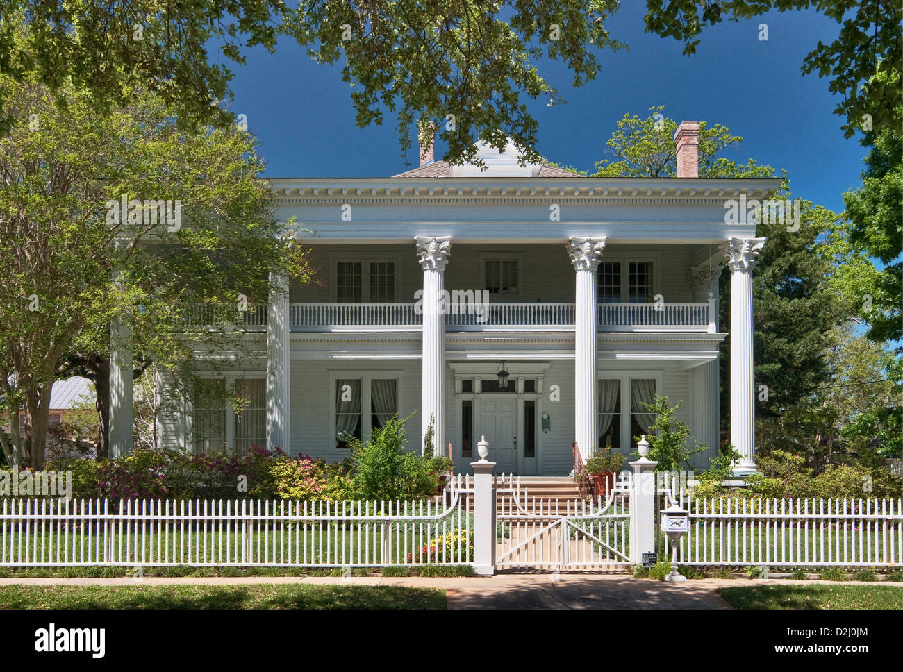 Pickering House, Neoclassical Revival style, historic district near center of Victoria, Texas, USA Stock Photo