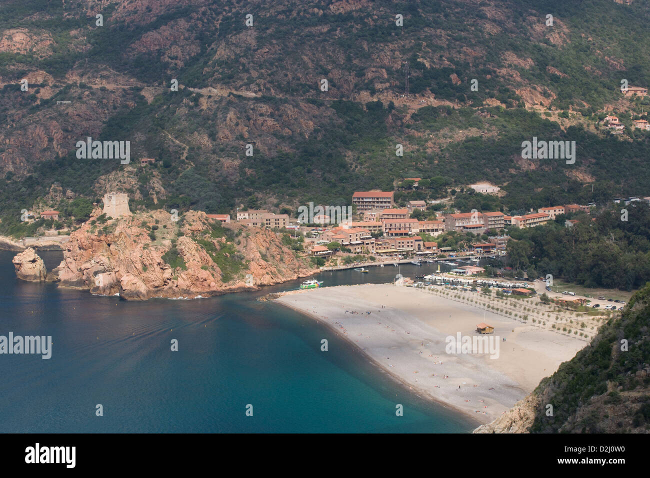 Corsica: Golfe de Porto - Porto & beach Stock Photo