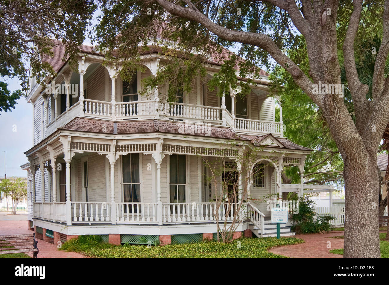 Sidbury House (1893), Victorian style, Heritage Park in Corpus Christi, Gulf Coast, Texas, USA Stock Photo