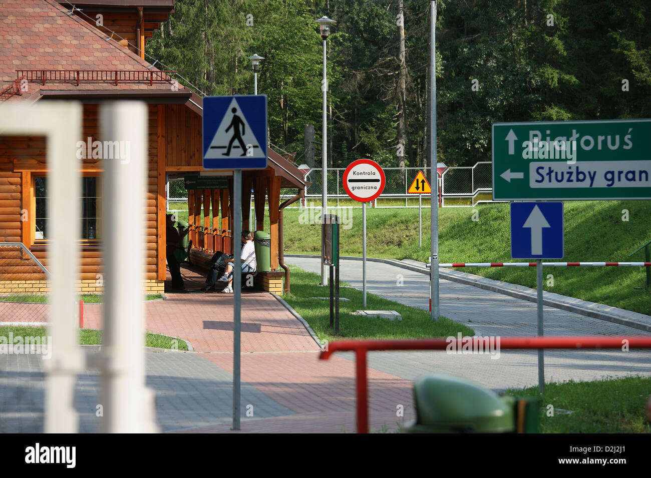 Bialowieza, Poland, sleepy border crossing to Belarus Stock Photo