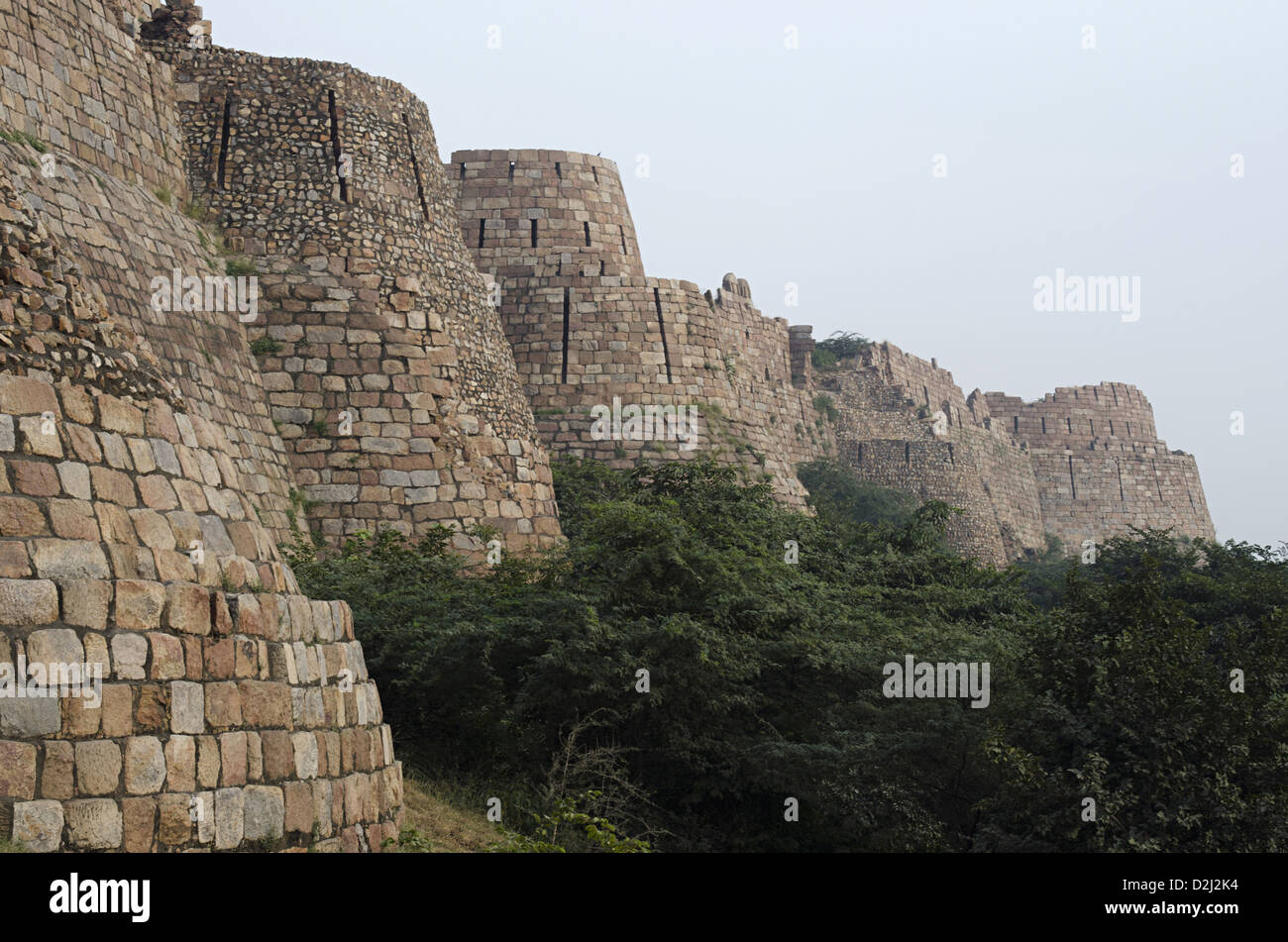 View of Tughlaqabad Fort. Delhi, India Stock Photo