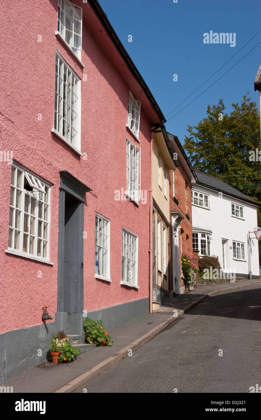 Row of cottages in the market town of Castle, Shropshire