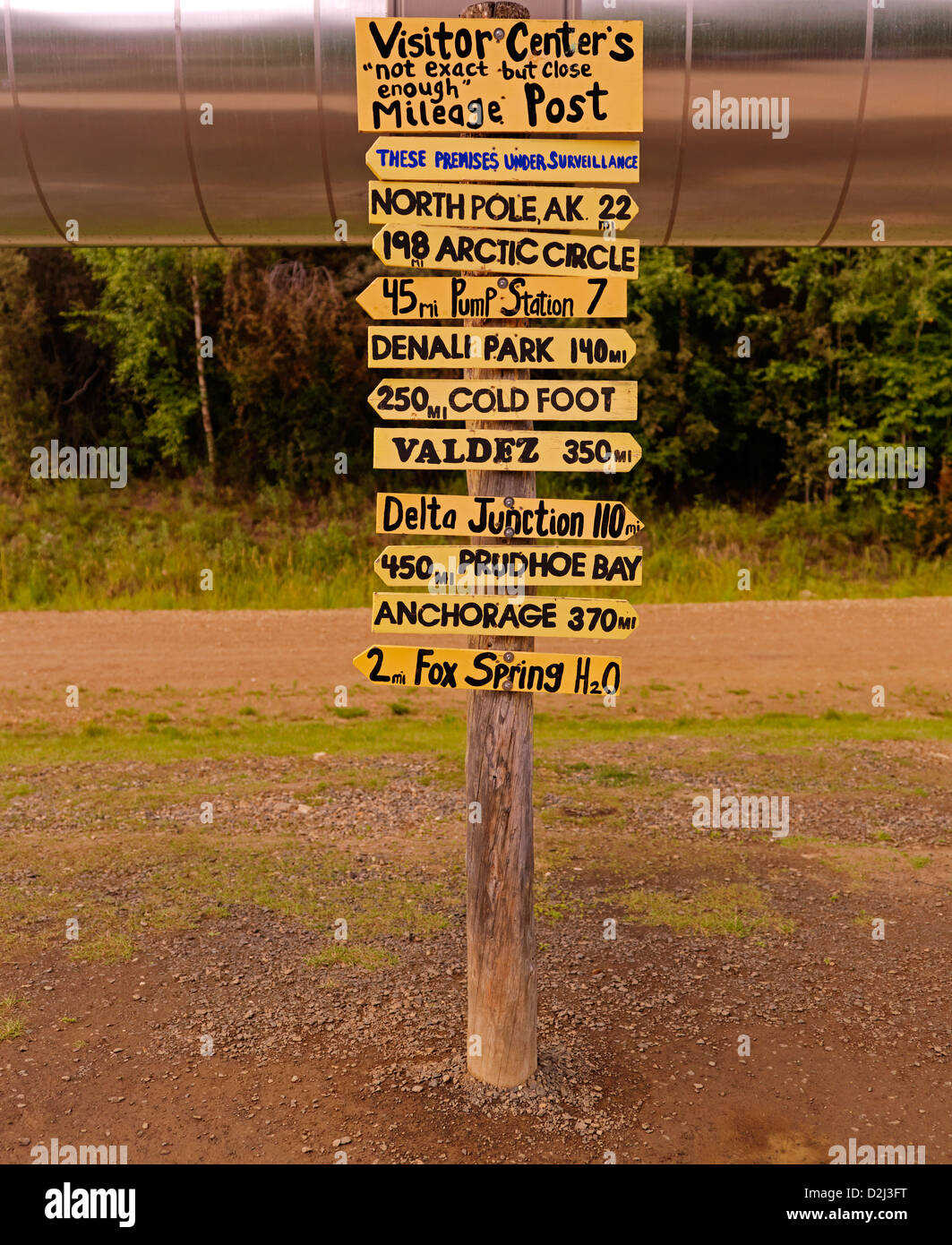 Trans Alaska Oil Pipeline photographed at Fairbanks Alaska Stock Photo