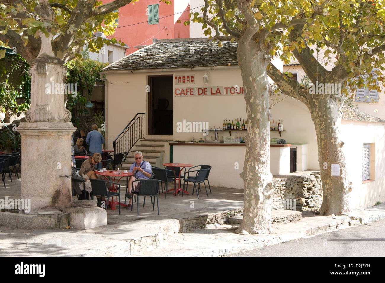 Corsica: Cap Corse - Nonza cafe Stock Photo
