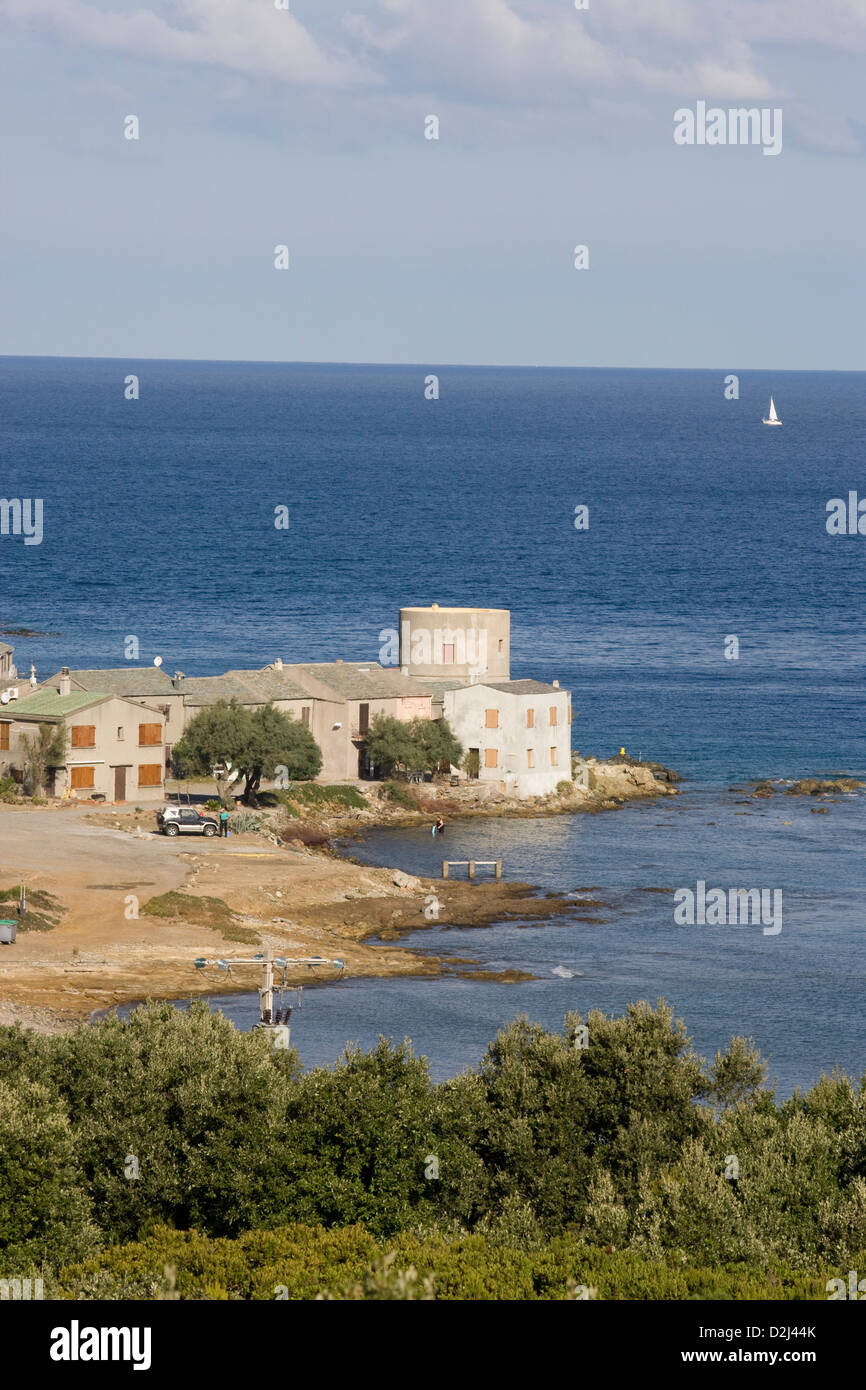Corsica: Cap Corse - Tollare / Ile de la Giraglia Stock Photo