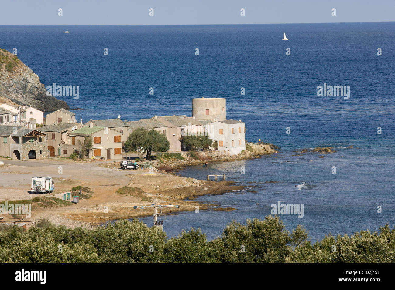 Corsica: Cap Corse - Tollare / Ile de la Giraglia Stock Photo