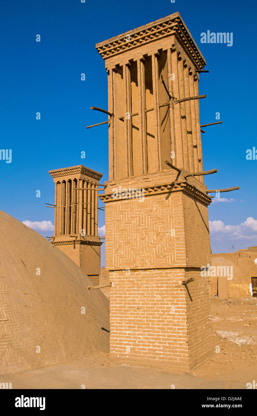 Ventilation tower. Yazd. Iran Stock Photo