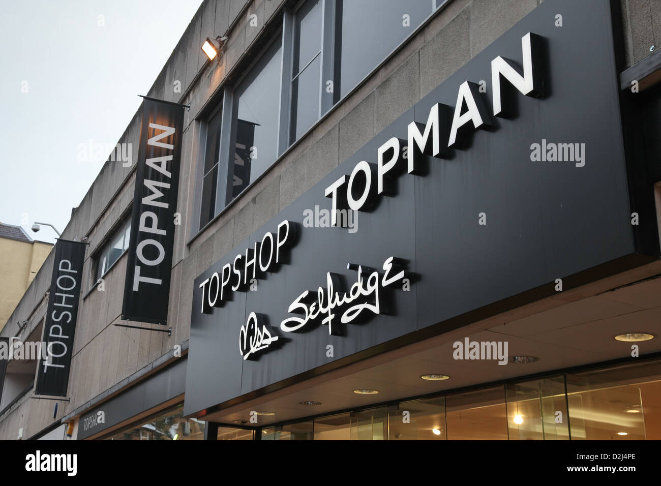 Signs for Topshop, Topman and Miss Selfridge stores on High Street, Bromley  Stock Photo - Alamy