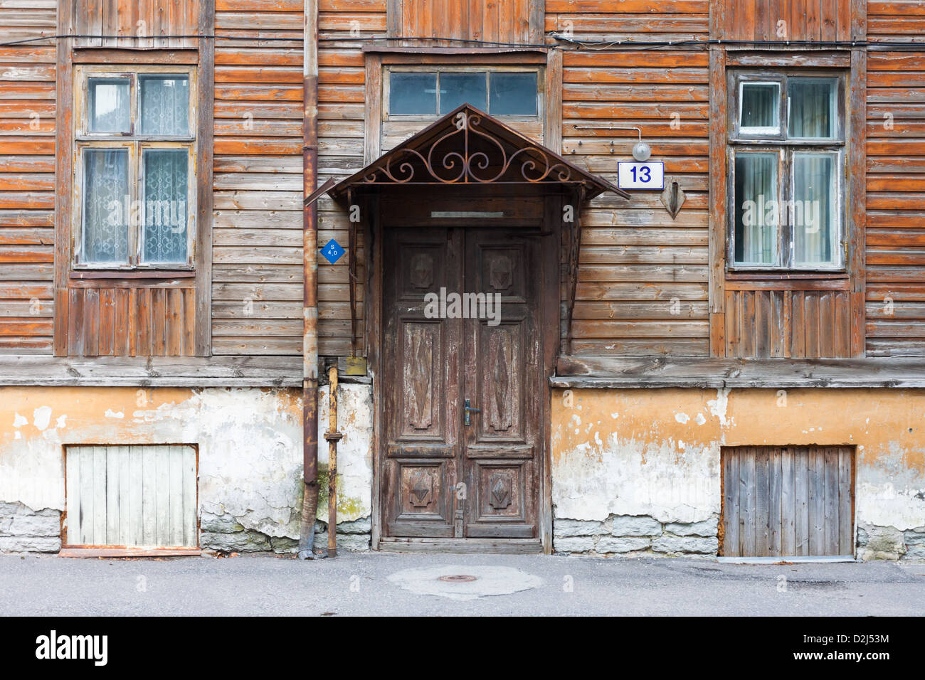 old door and window closeup of wooden house Stock Photo - Alamy