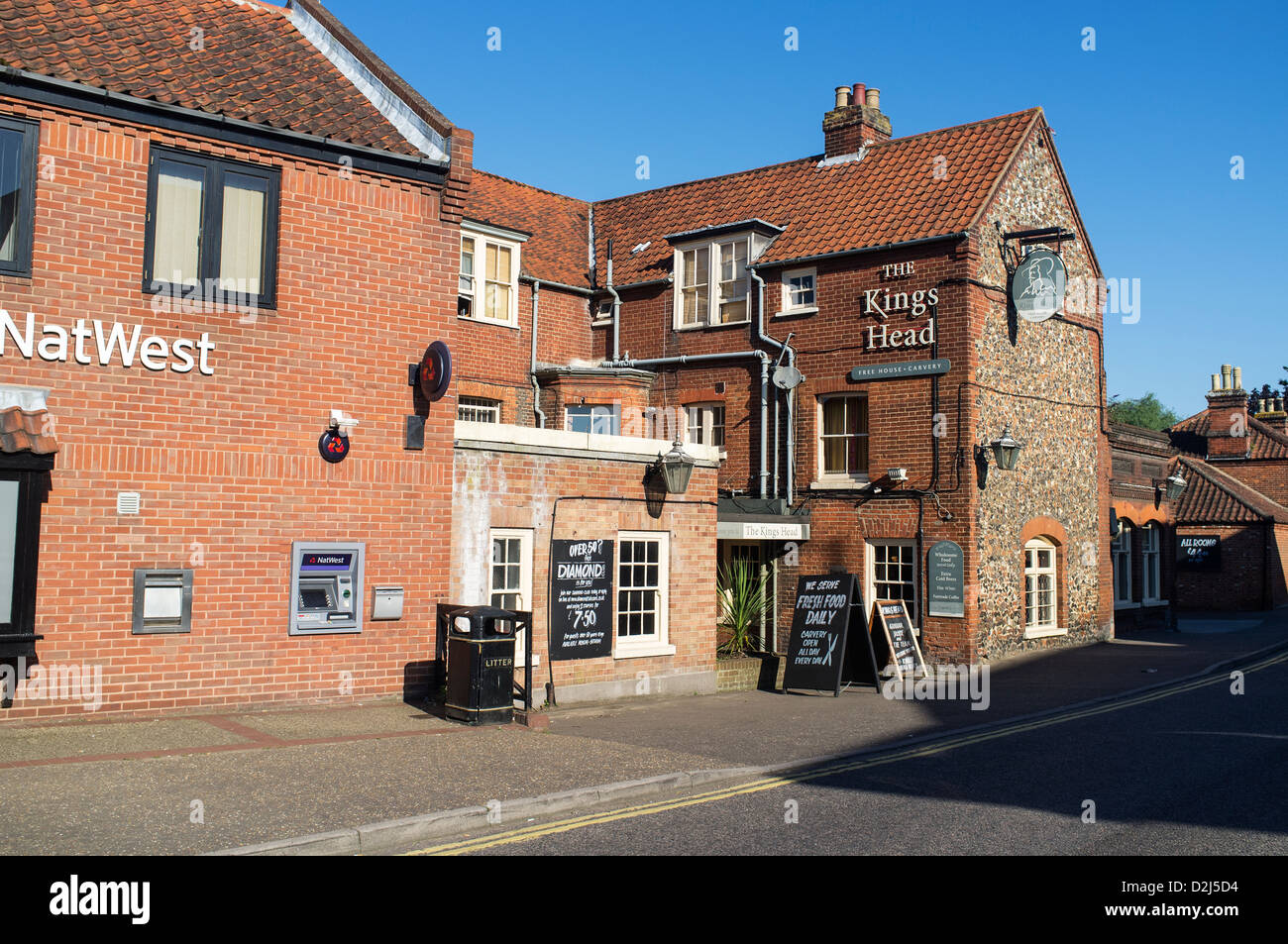 NatWest Bank and King's Head Public House at Wroxham Norfolk UK Stock Photo
