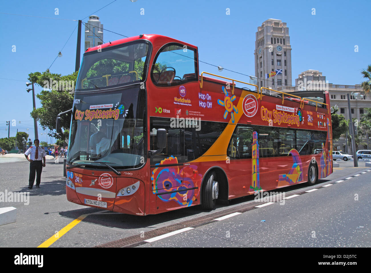 city tour bus in Santa Cruz de Tenerife spain Stock Photo Alamy