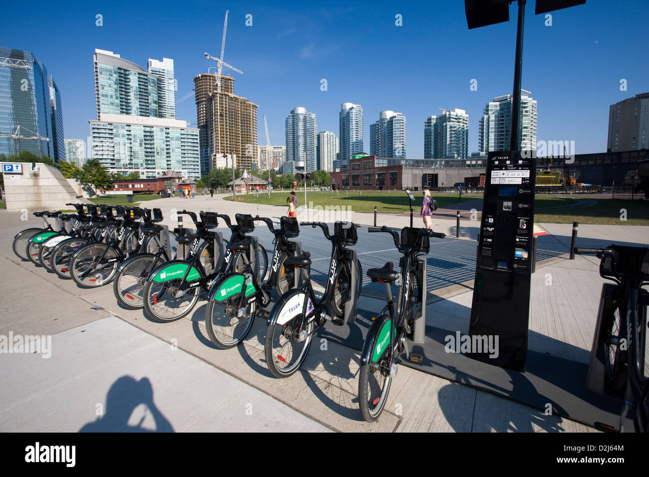 Electric bicycles for hire or rent in the centre of Toronto, Canada