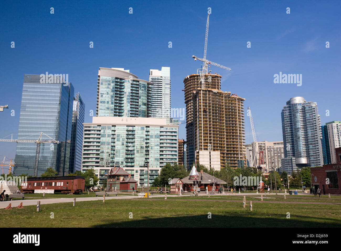 Skyscrapers and the Toronto city skyline in Toronto, Canada Stock Photo