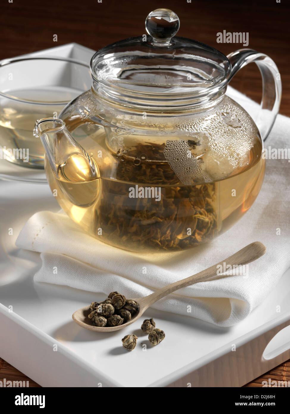 Jasmine Dragon pearls green China tea Stock Photo Alamy