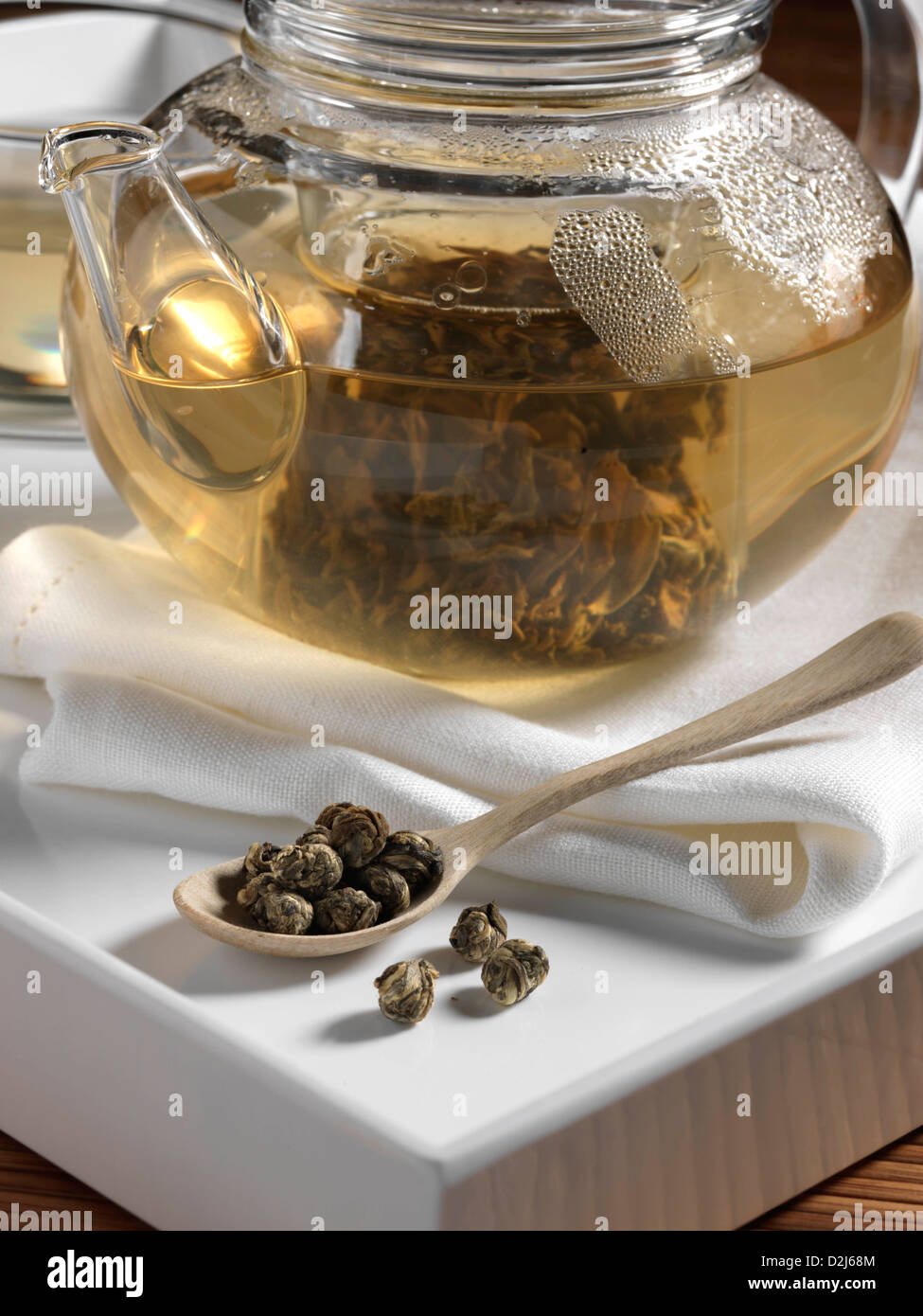 Jasmine Dragon pearls green China tea Stock Photo Alamy