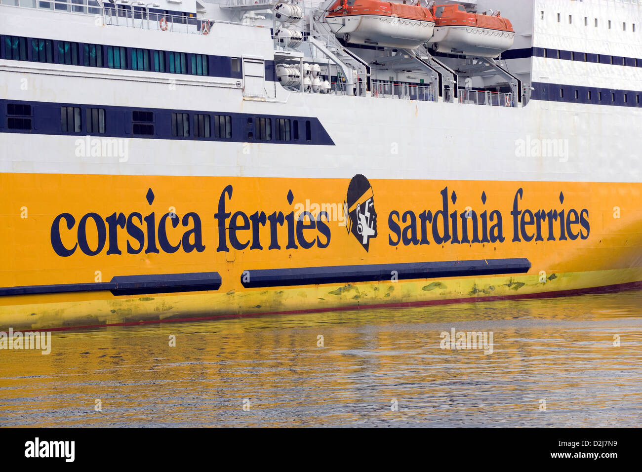 Corsica: Ajaccio - car-ferry Stock Photo