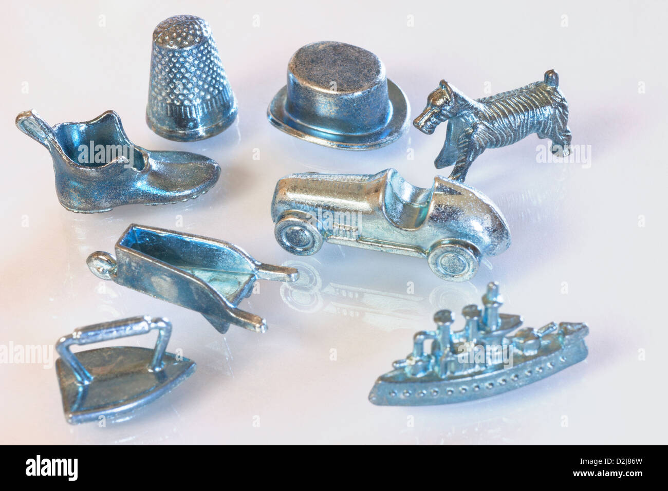Monopoly board game pieces Stock Photo Alamy