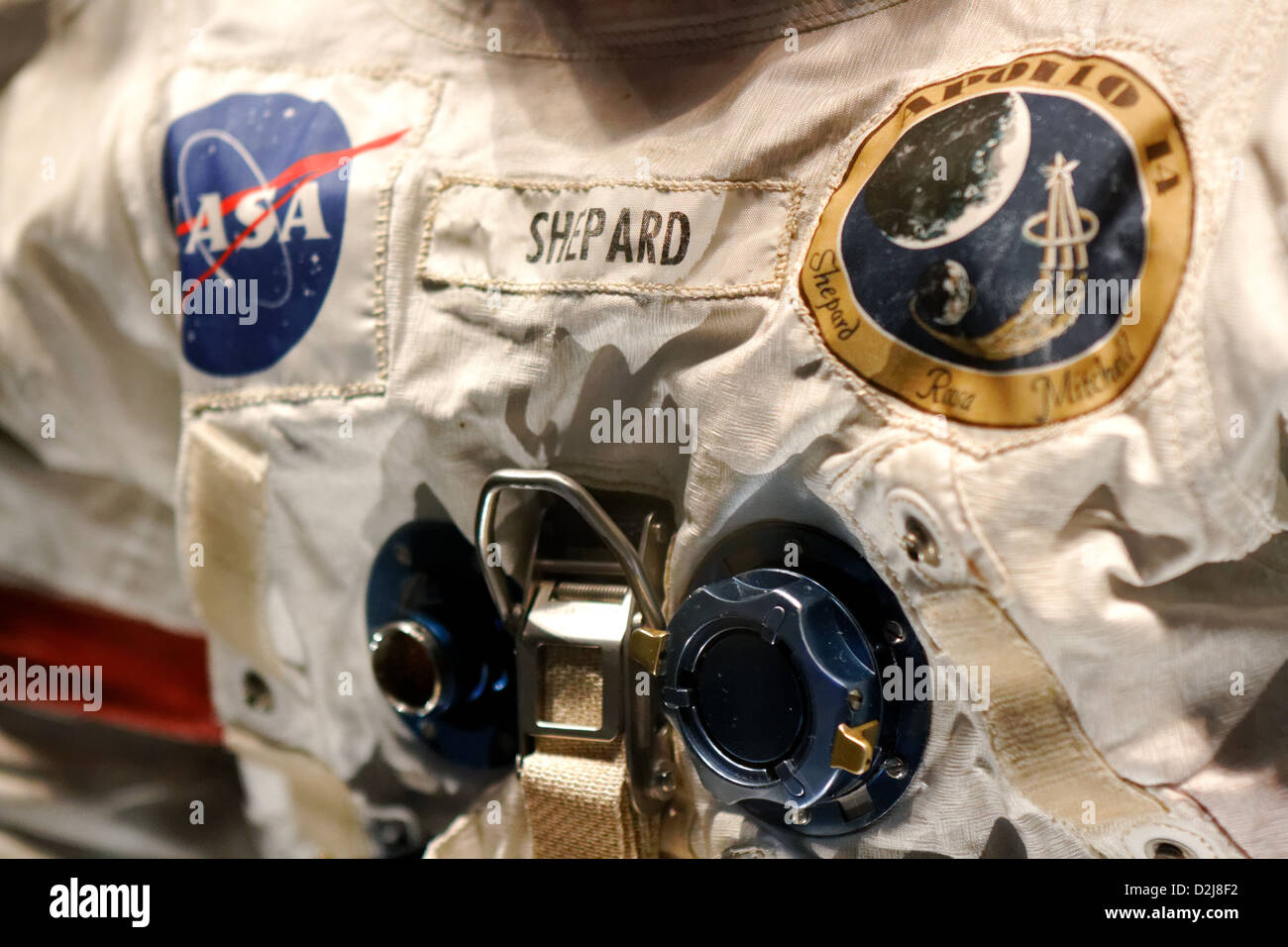 Nasa, Kennedy Space Center, Florida. Alan Shepard Apollo 14 Suit. Stock Photo
