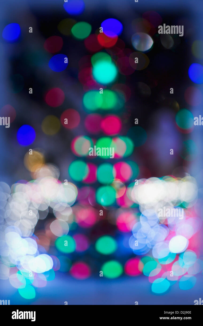 Impressionistic christmas tree lights; edmonton alberta canada Stock Photo Alamy