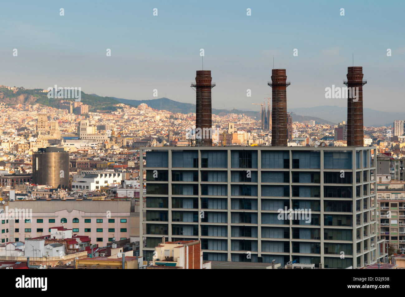 View of Barcellona from Mirador del Alcade, Barcelona, Catalunya (Catalonia) (Cataluna), Spain, Europe Stock Photo
