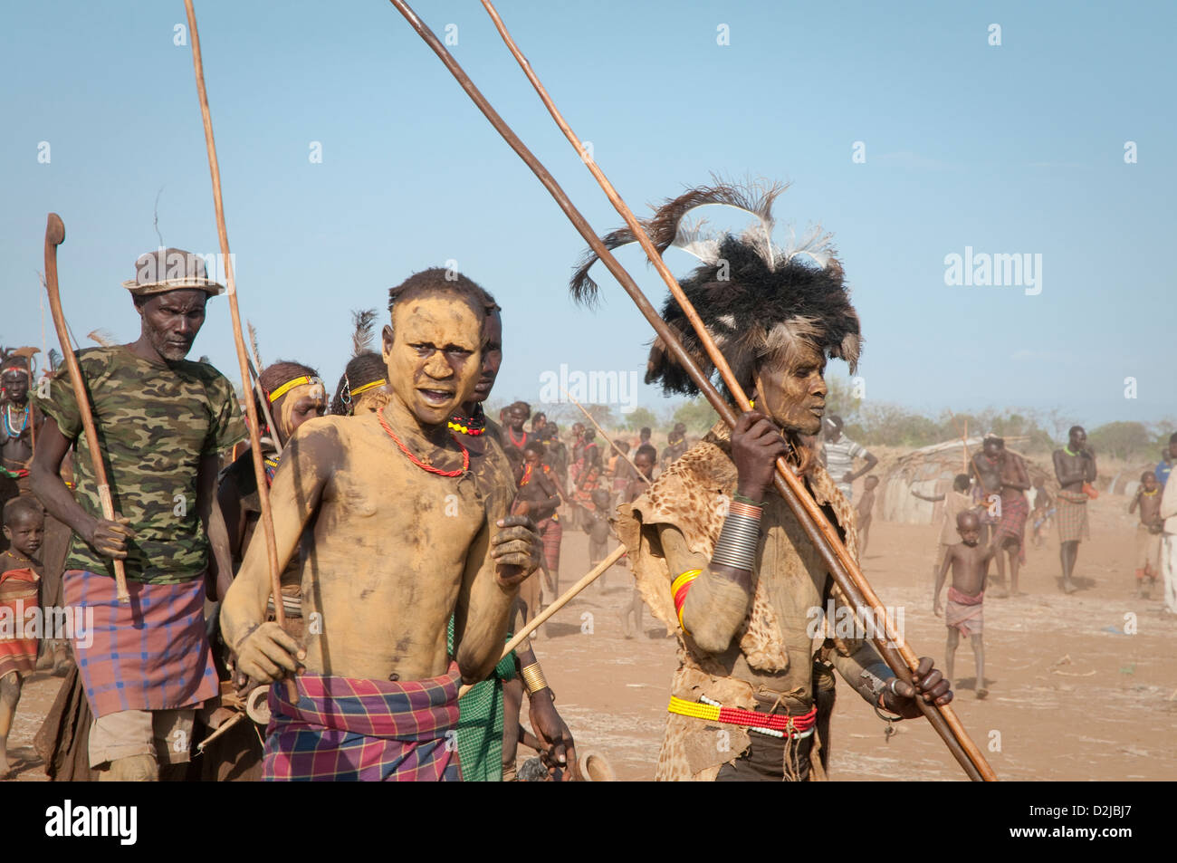 Dassenech tribe together, performing in Dimi Ceremony Stock Photo Alamy