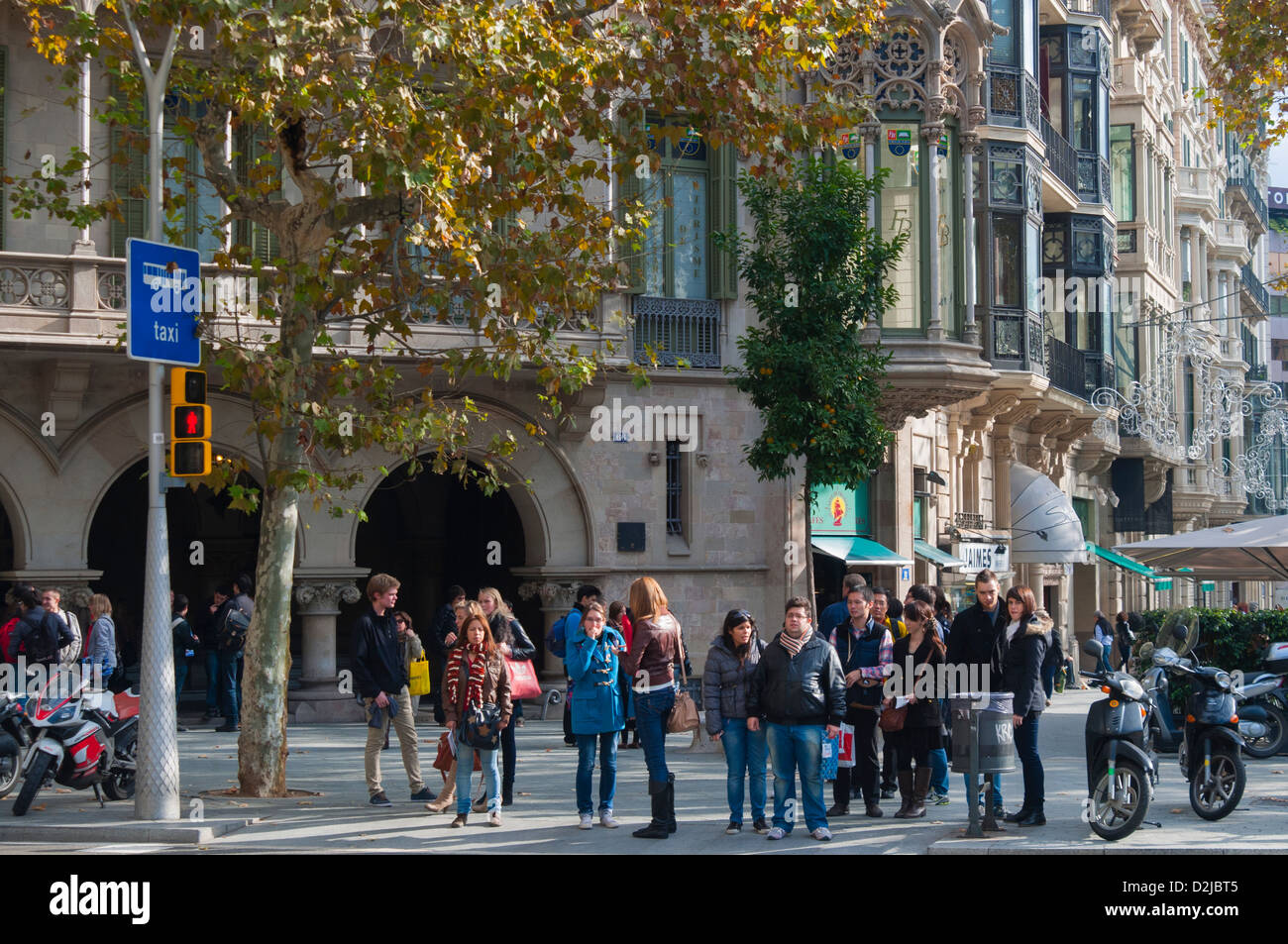 Passeig de Gracia street, Barcelona, Catalunya (Catalonia) (Cataluna), Spain, Europe Stock Photo
