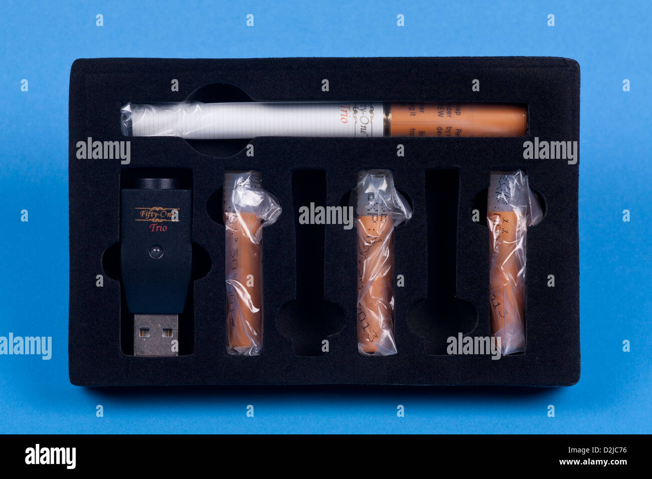 Electronic cigarette in packaging Stock Photo