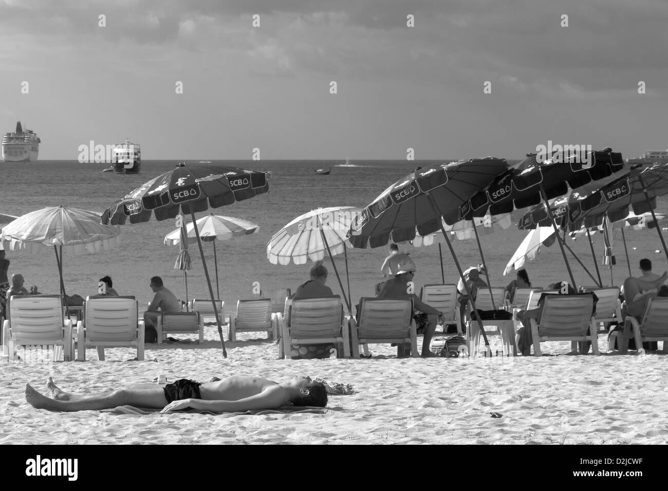 Sunbathing Tourists, Thailand Stock Photo Alamy