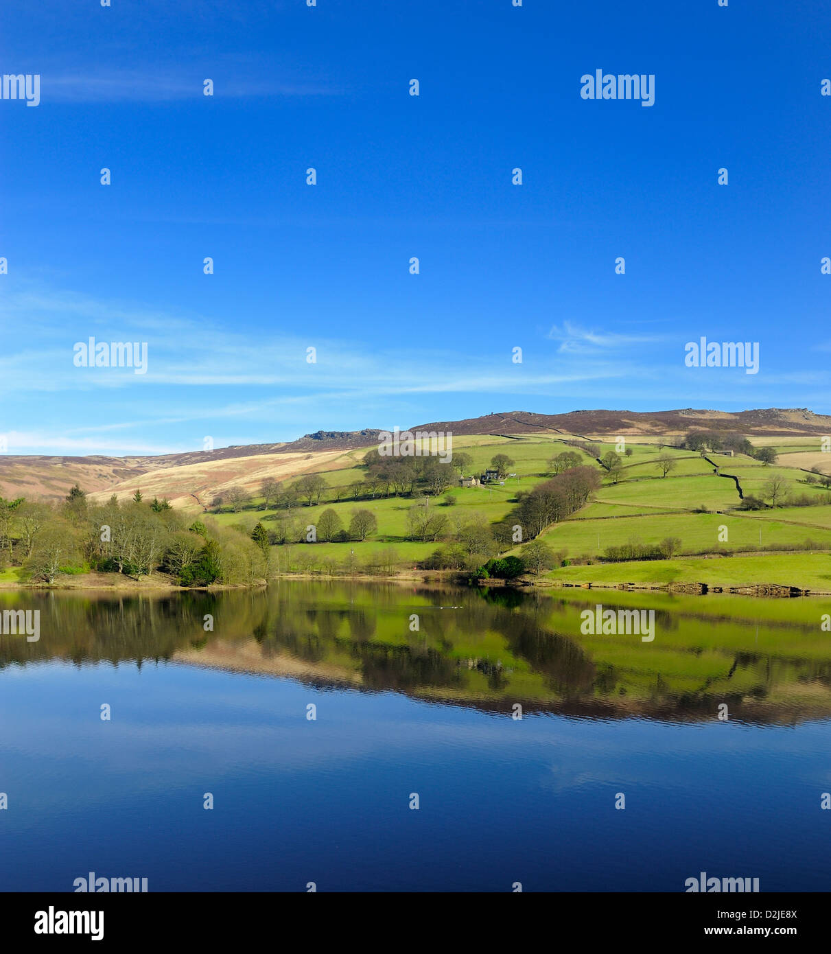 ladybower reservoir derwent valley derbyshire england uk Stock Photo