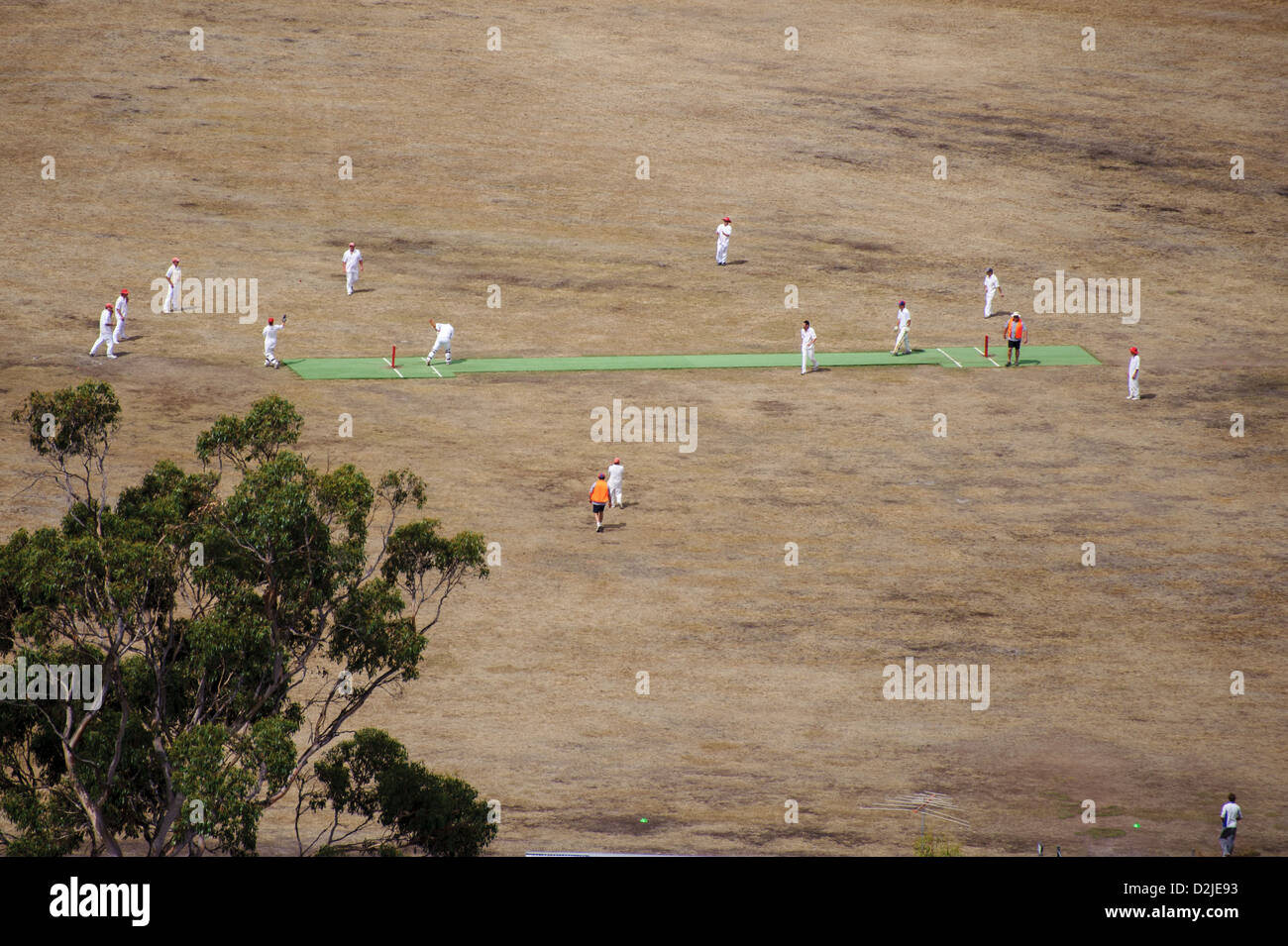 Ten years of drought takes its toll on the Hanging Rock Cricket ground Stock Photo