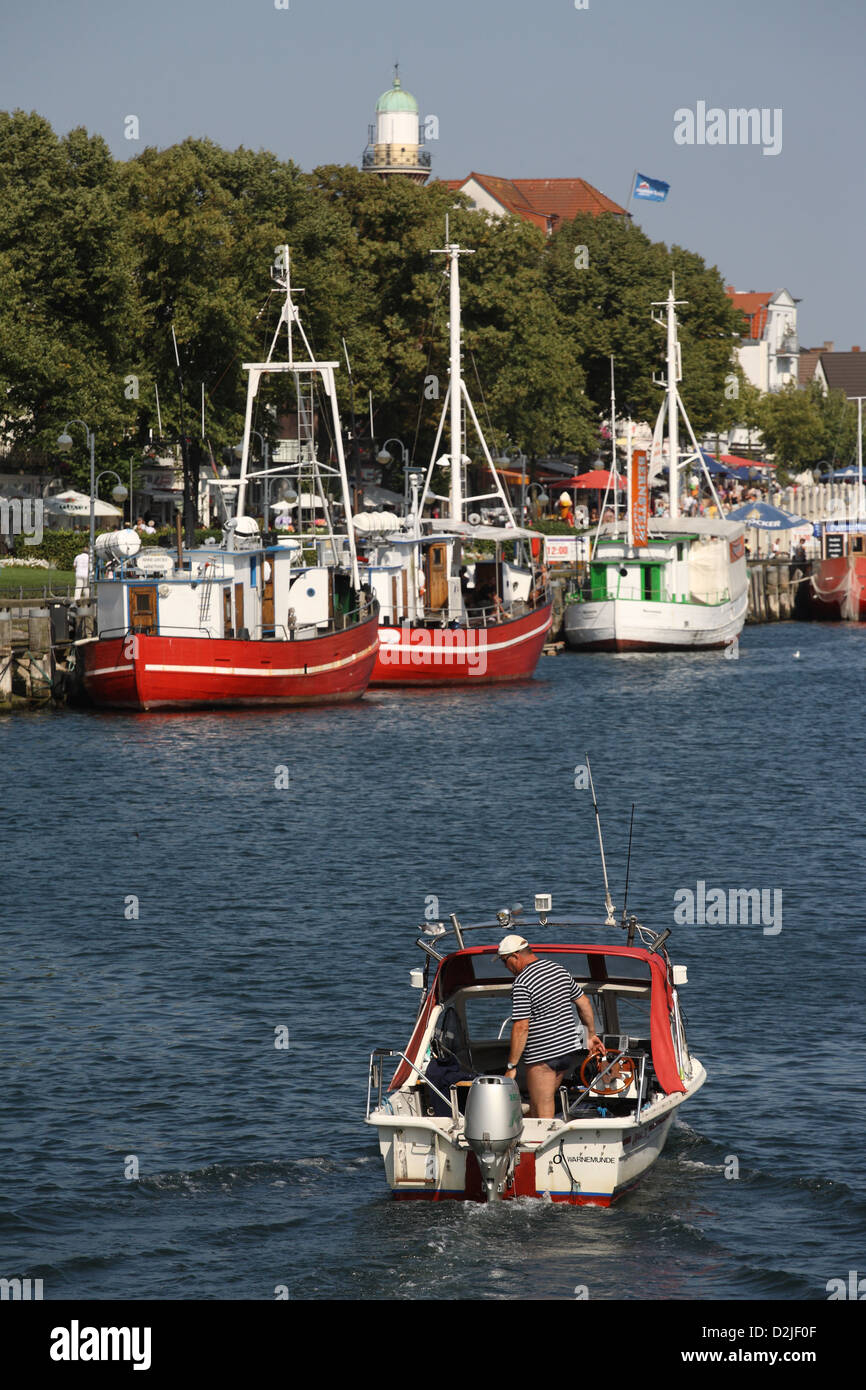 RostockWarnemuende, Germany, fishing boats in the harbor at the Old