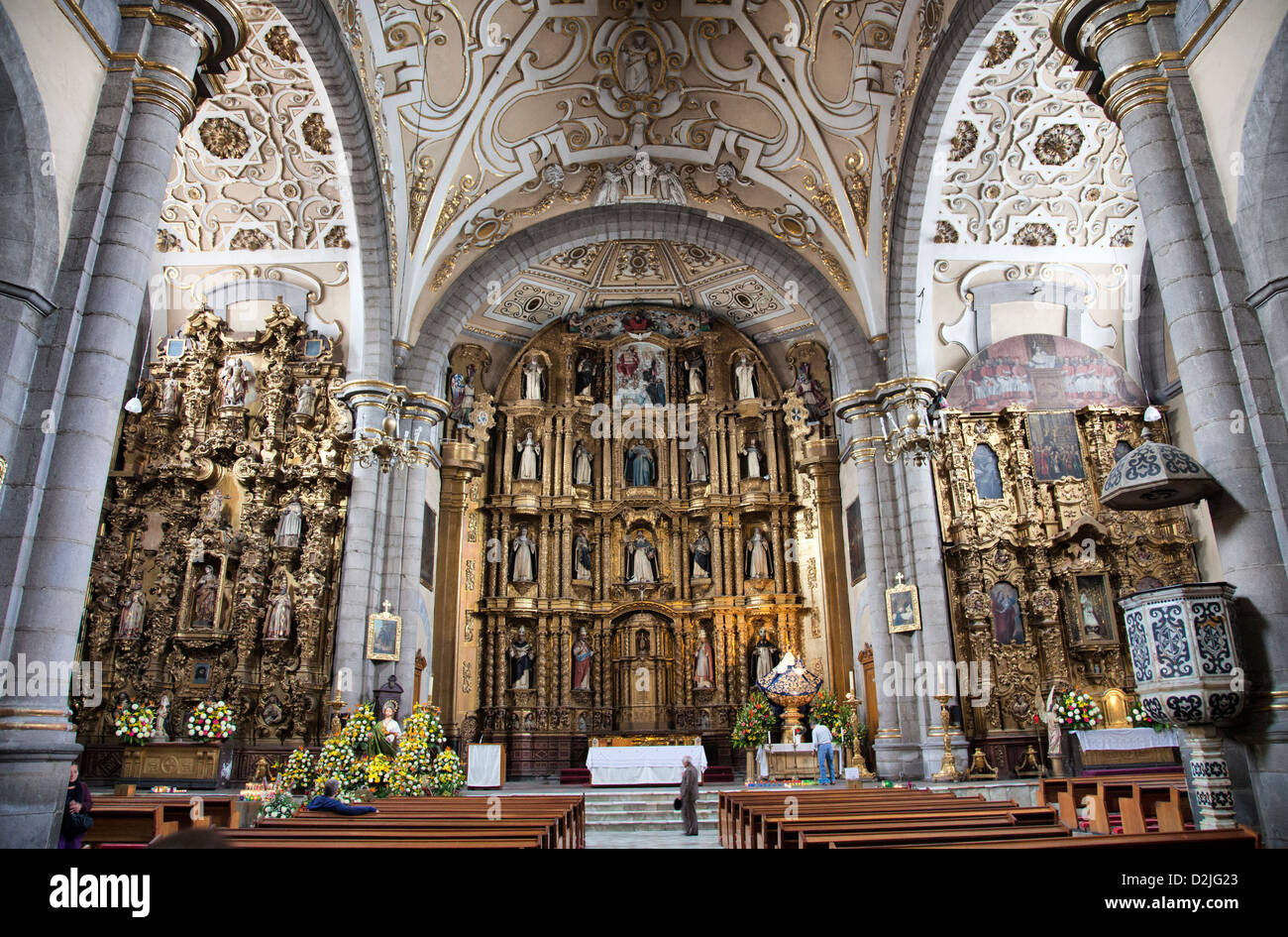 Interior of Santo Domingo de Guzmán Church in City of Puebla in Mexico  Stock Photo - Alamy