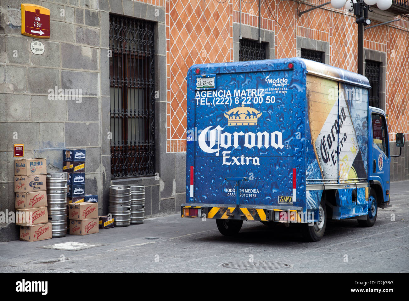 Corona Truck offloading Beer in Puebla Mexico Stock Photo Alamy
