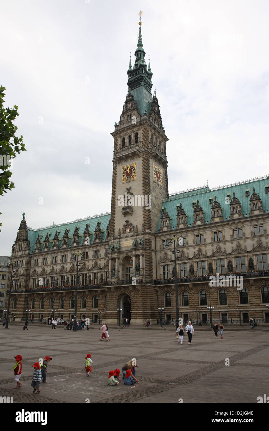 Hamburg, Germany, City Hall, Town Hall Square Stock Photo - Alamy