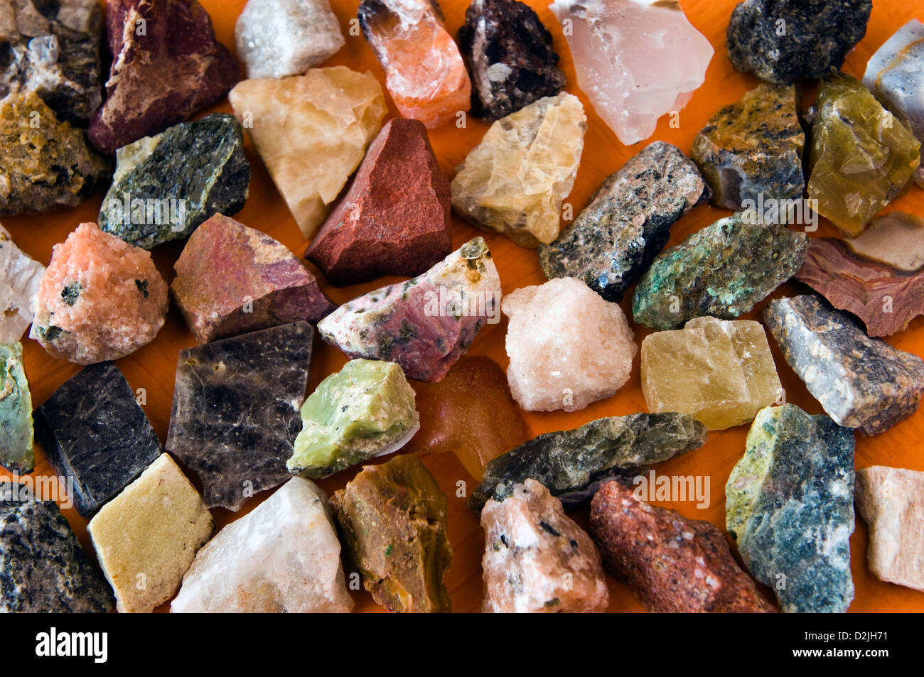 uncut mineral stones Stock Photo