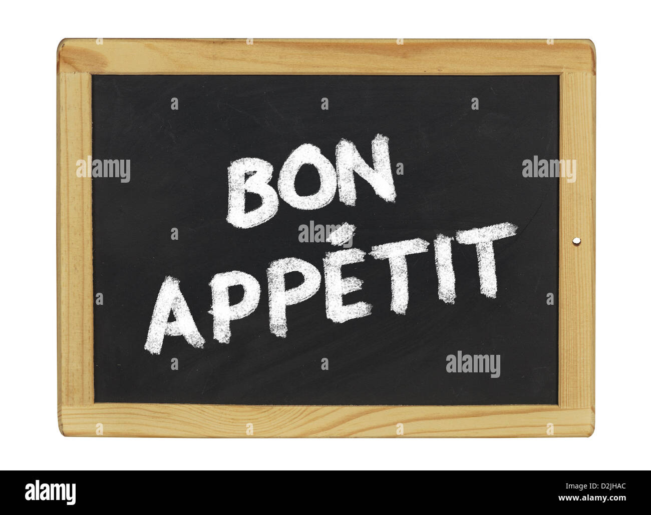 bon appetit on a blackboard Stock Photo
