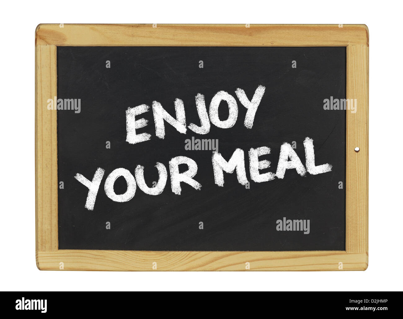 enjoy your meal on a blackboard Stock Photo