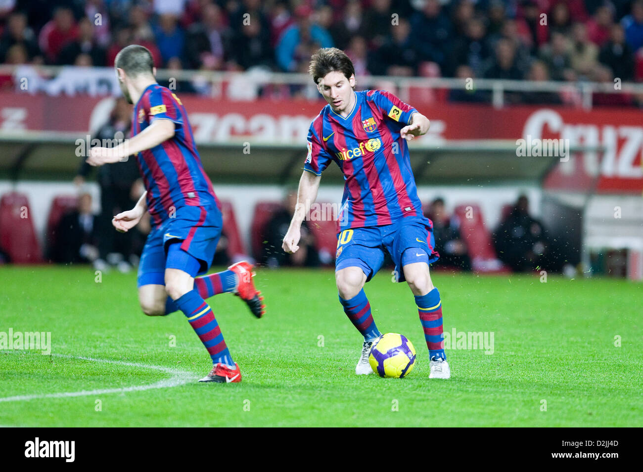 Seville, Spain, the game Sevilla FC against FC Barcelona at the Copa del Rey Stock Photo