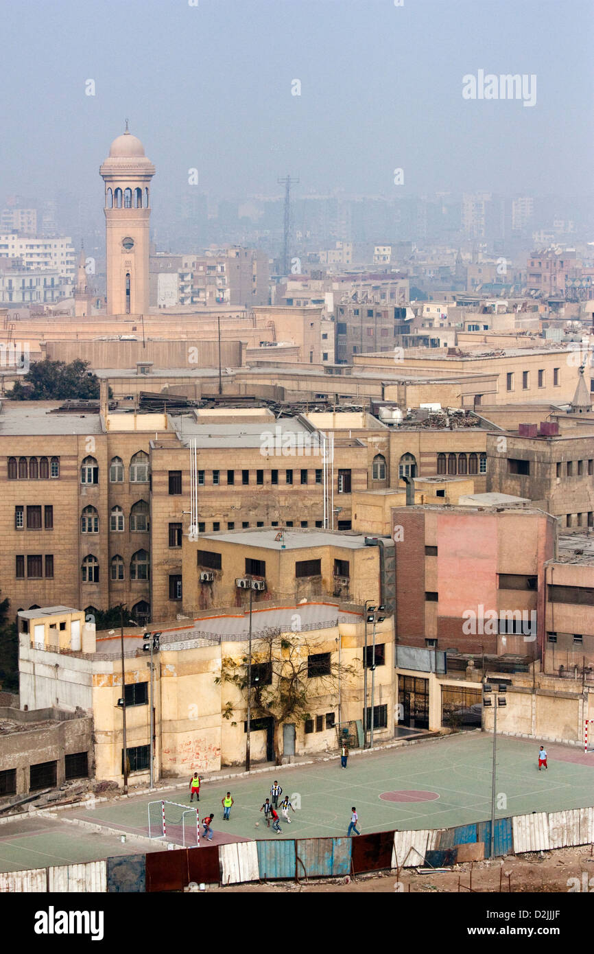 Cairo, Egypt, sports field in front of the AlAzhar University Stock