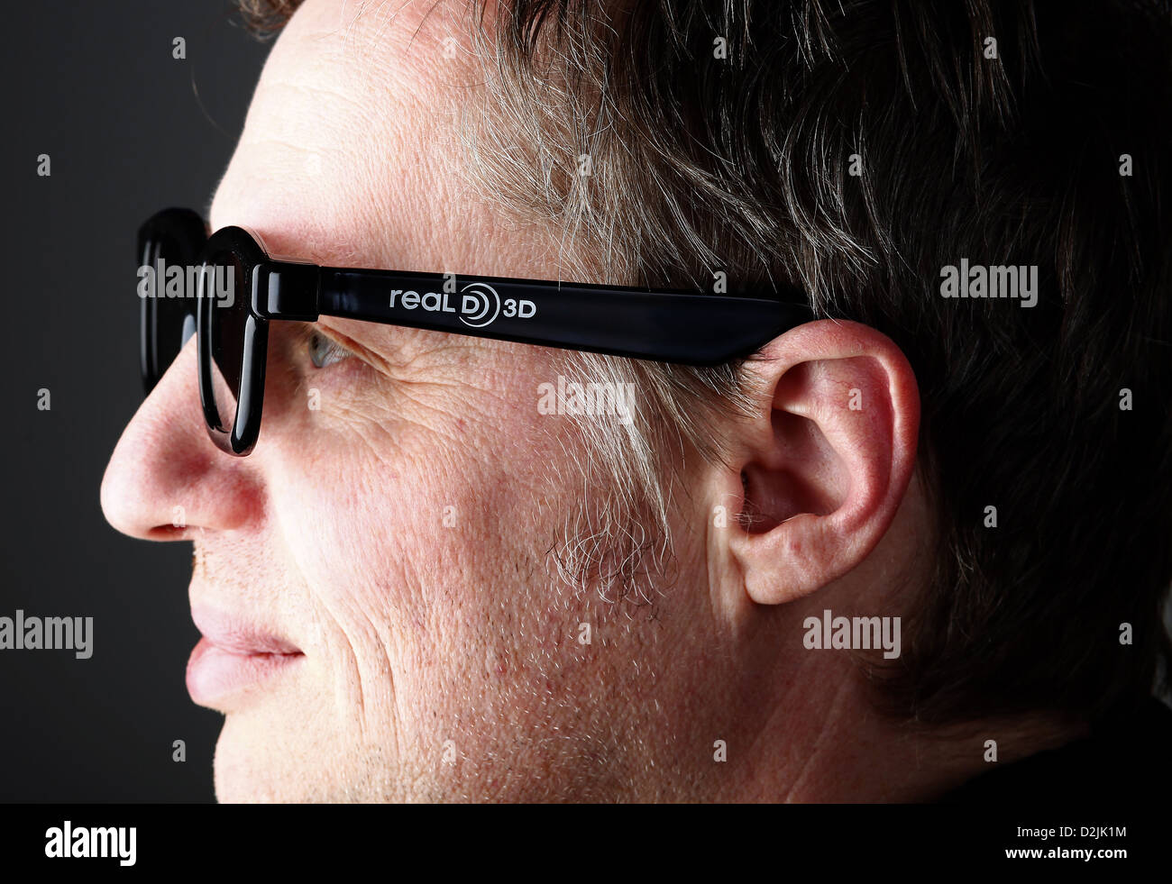 Berlin, Germany, a man with 3D glasses Stock Photo