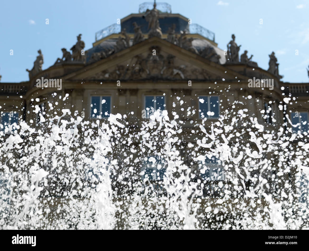 A fountain in the courtyard of the New Palace in Stuttgart, Germany ...