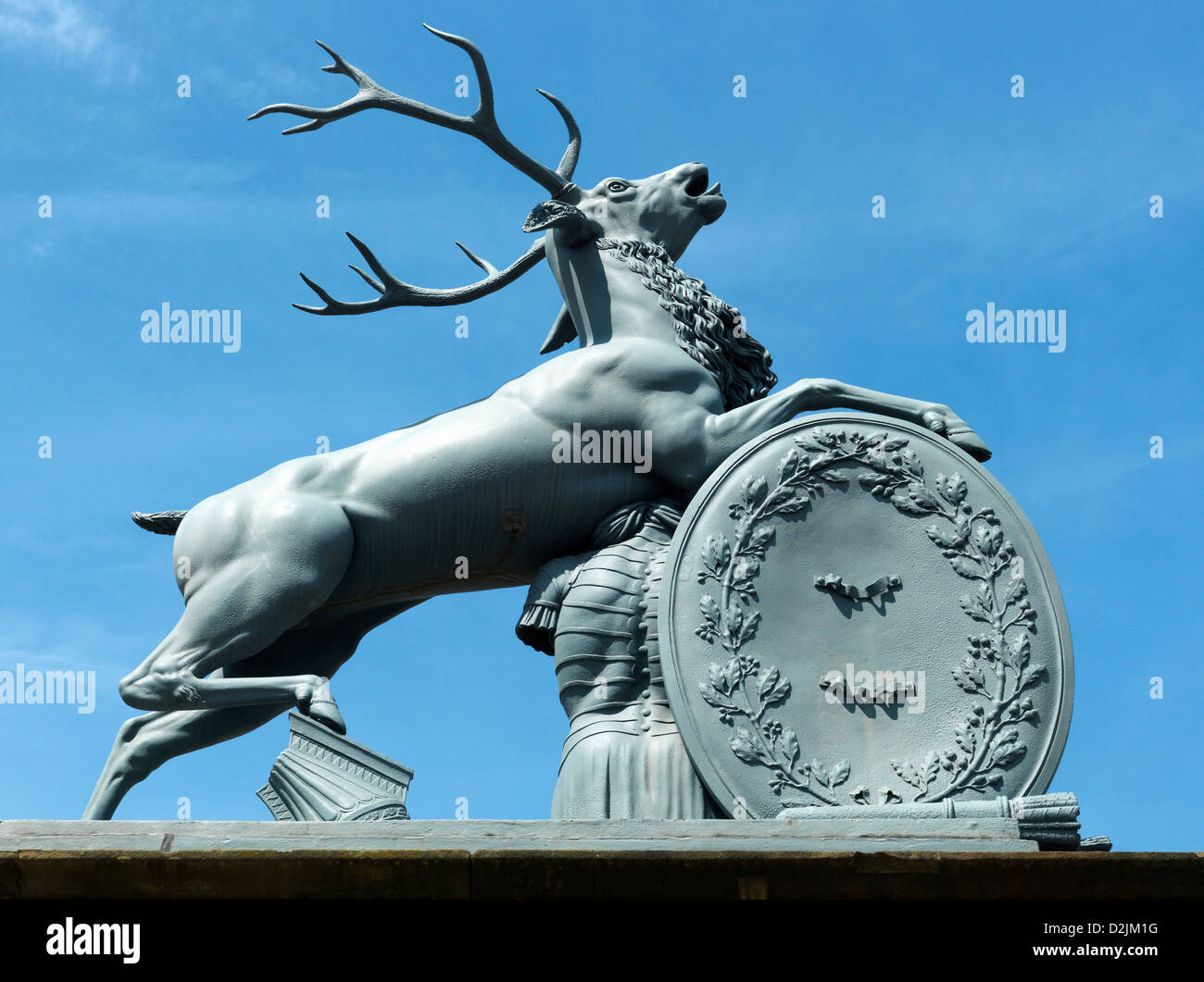 Sculpture Of A Stag As Heraldic Animal On The Portal At The New Palace