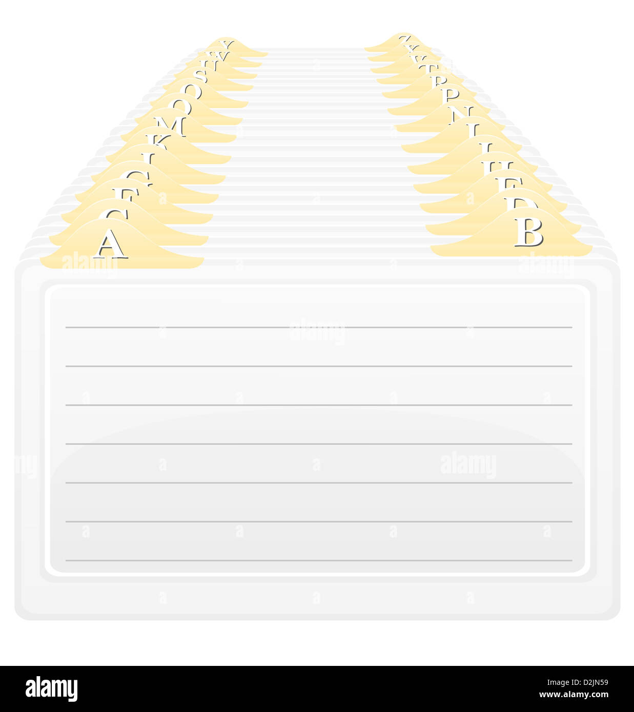 catalog in alphabetical order illustration isolated on white background