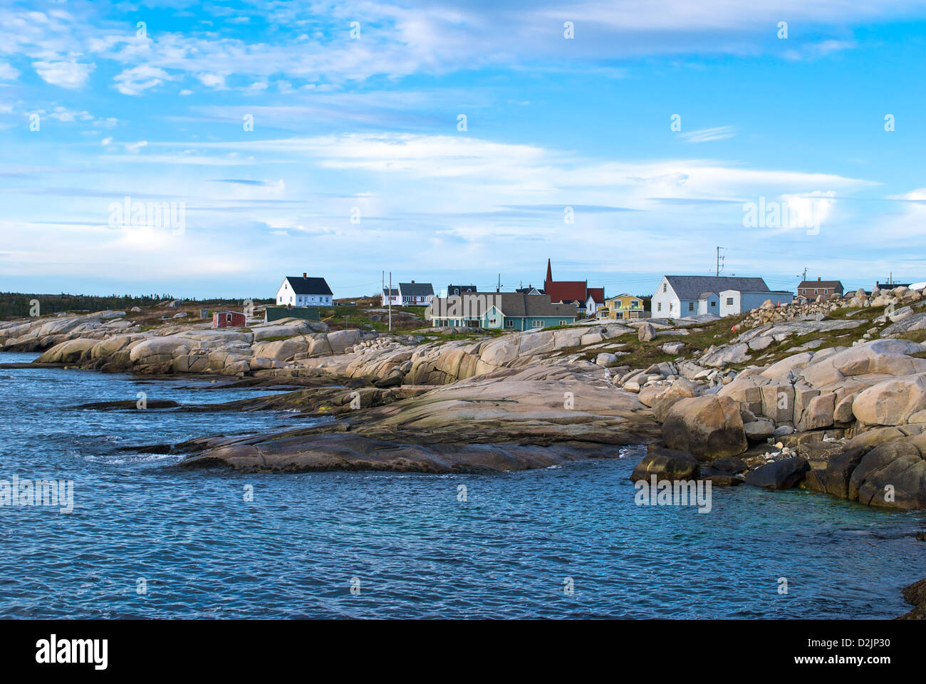 Peggy's Cove Lighthouse, UNESCO World Heritage Site, NS, Canada Stock
