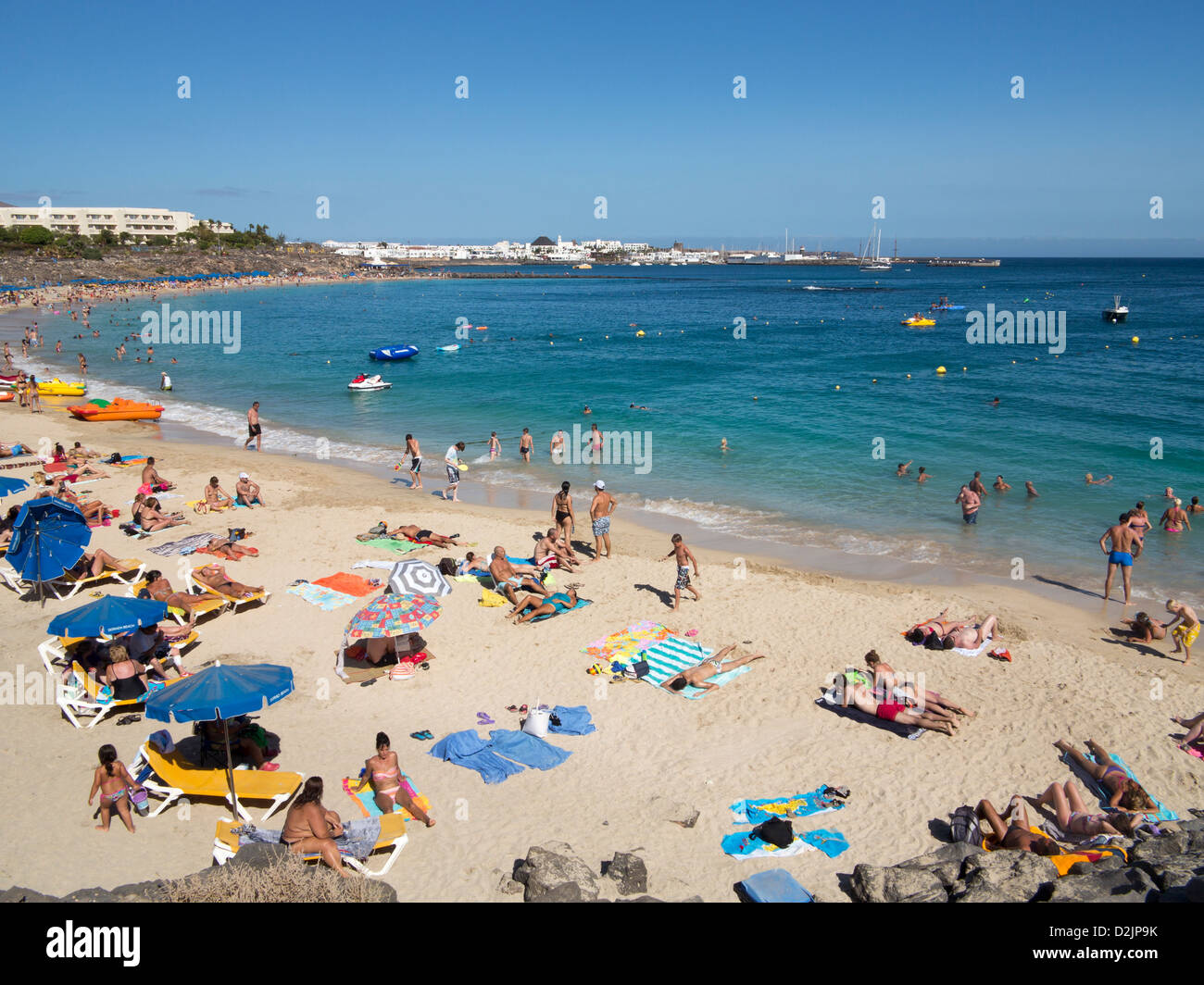 Playa Dorada beach, Playa Blanca, Lanzarote Stock Photo - Alamy