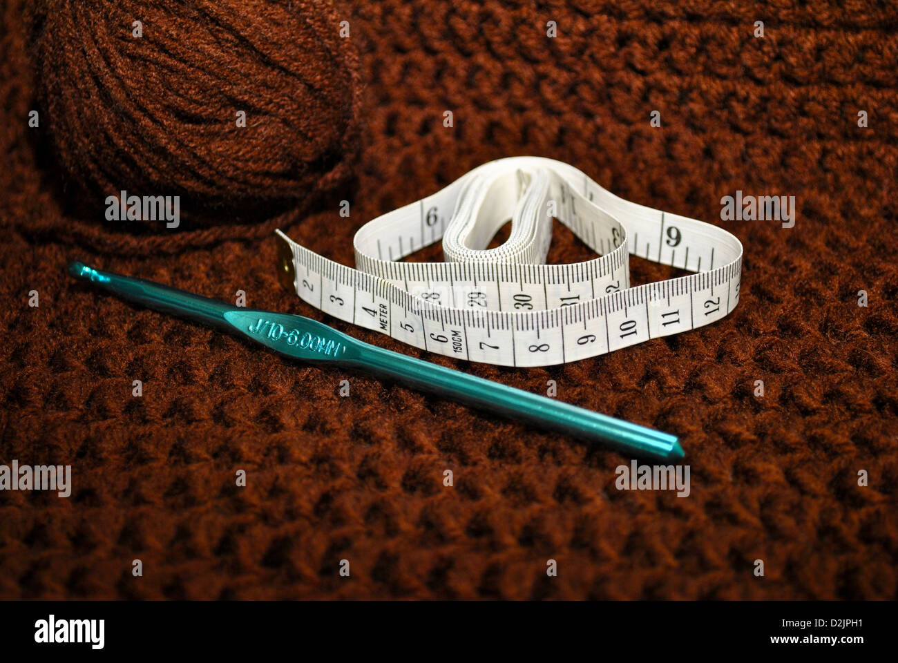 Brown Crochet Stitches Stock Photo