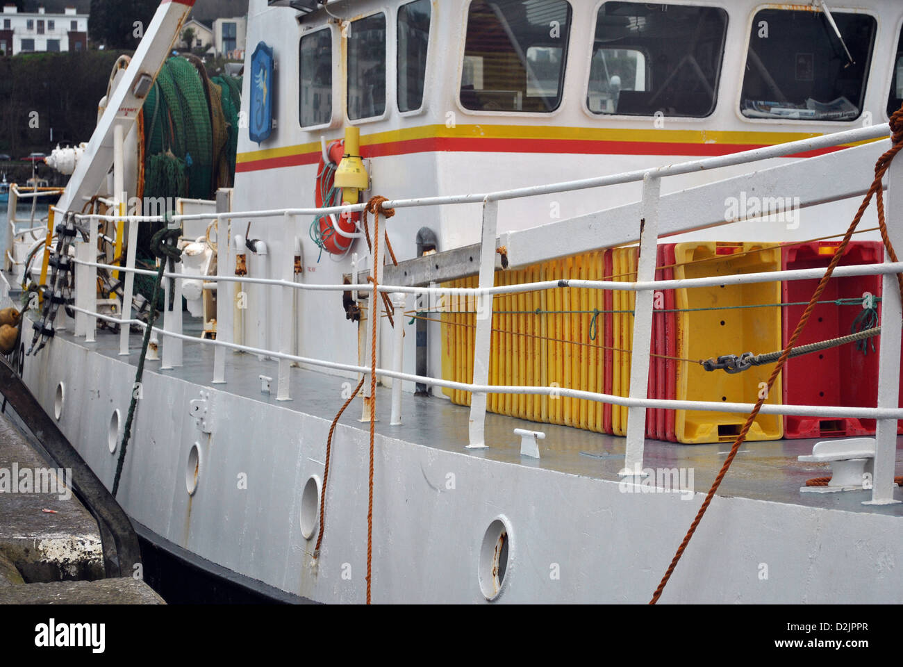 fishing trawler docked in howth harbour dubllin ireland Stock Photo