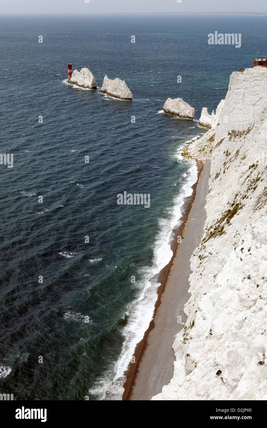 The chalk stacks of The Needles, Isle of Wight, England Stock Photo - Alamy