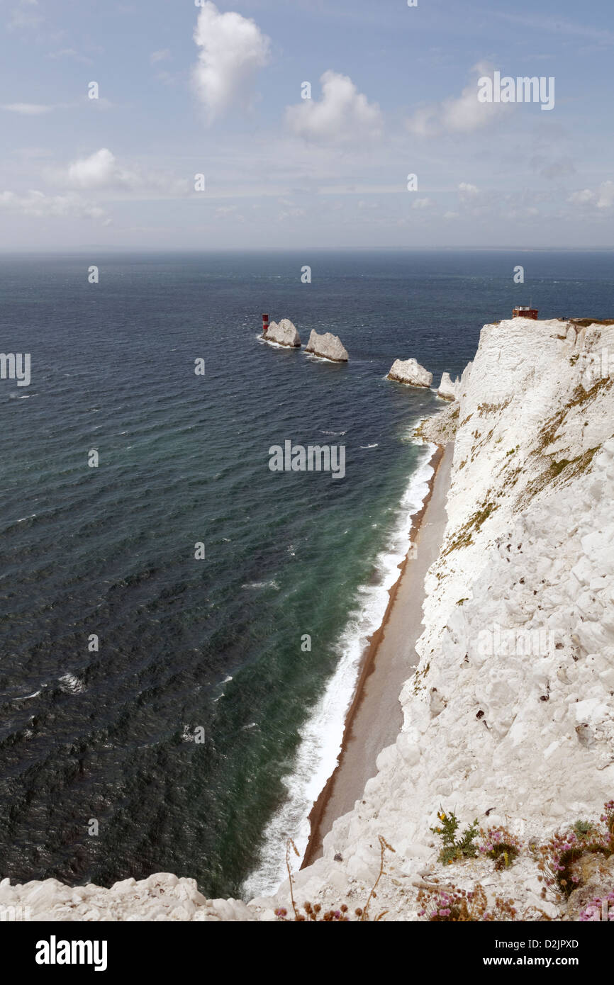 The chalk stacks of The Needles, Isle of Wight, England Stock Photo - Alamy